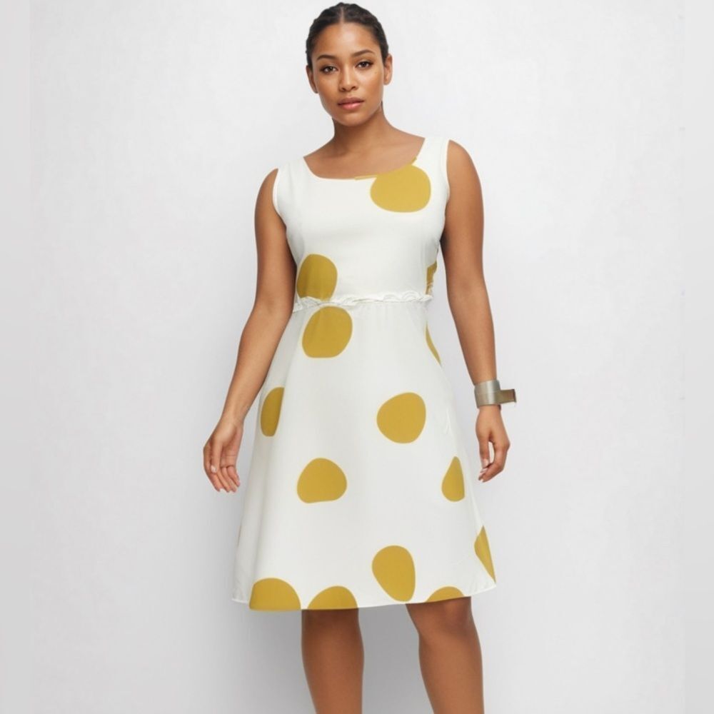 Just Fashion Now Sleeveless Polka Dot Midi Dress‎ -- 2XL
